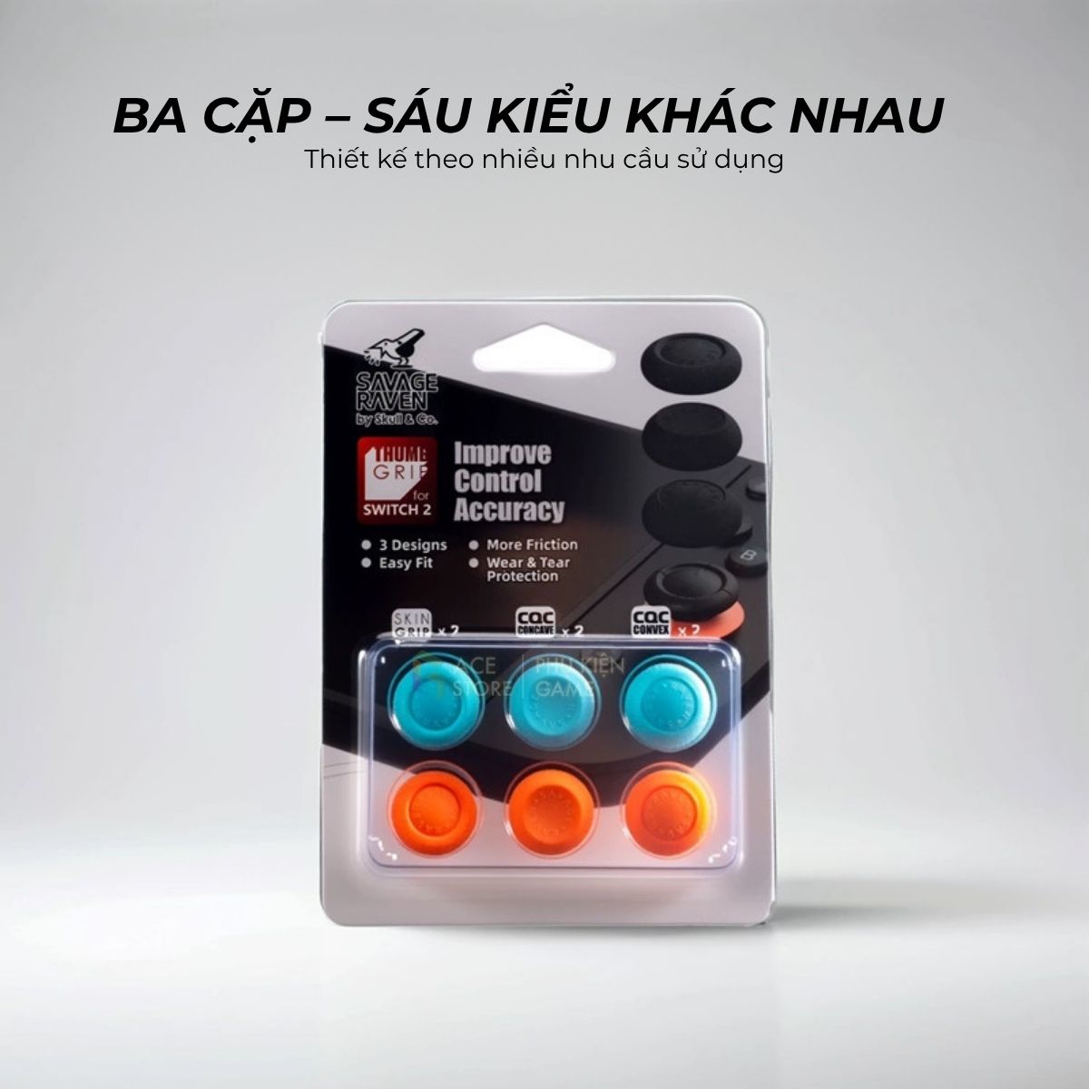 [Chính hãng] Bộ Bọc Núm Joystick Skull & Co. Savage Raven – Thế hệ 2 cho Switch 2