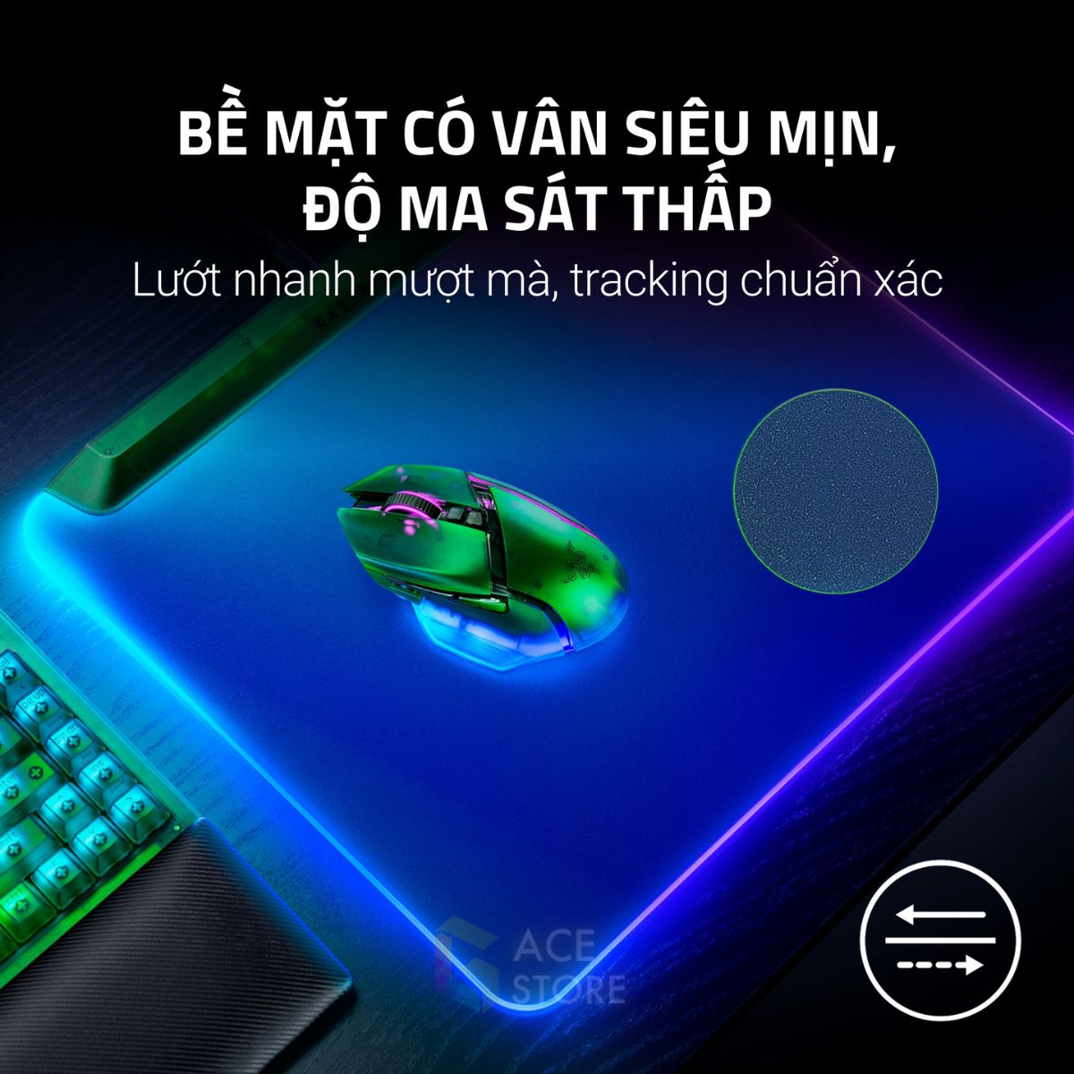 Lót chuột Razer Firefly V2 Pro RGB Phantom Green Edition RZ02-04920300-R3M1