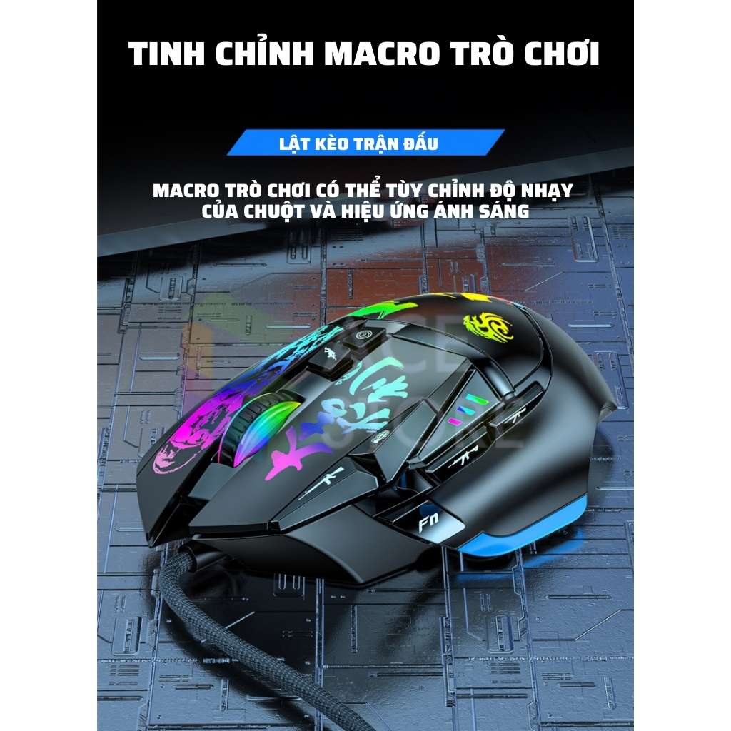 Chuột chơi game Demon Baron Claw 11D | Hỗ trợ auto ghìm tâm, macro cho game