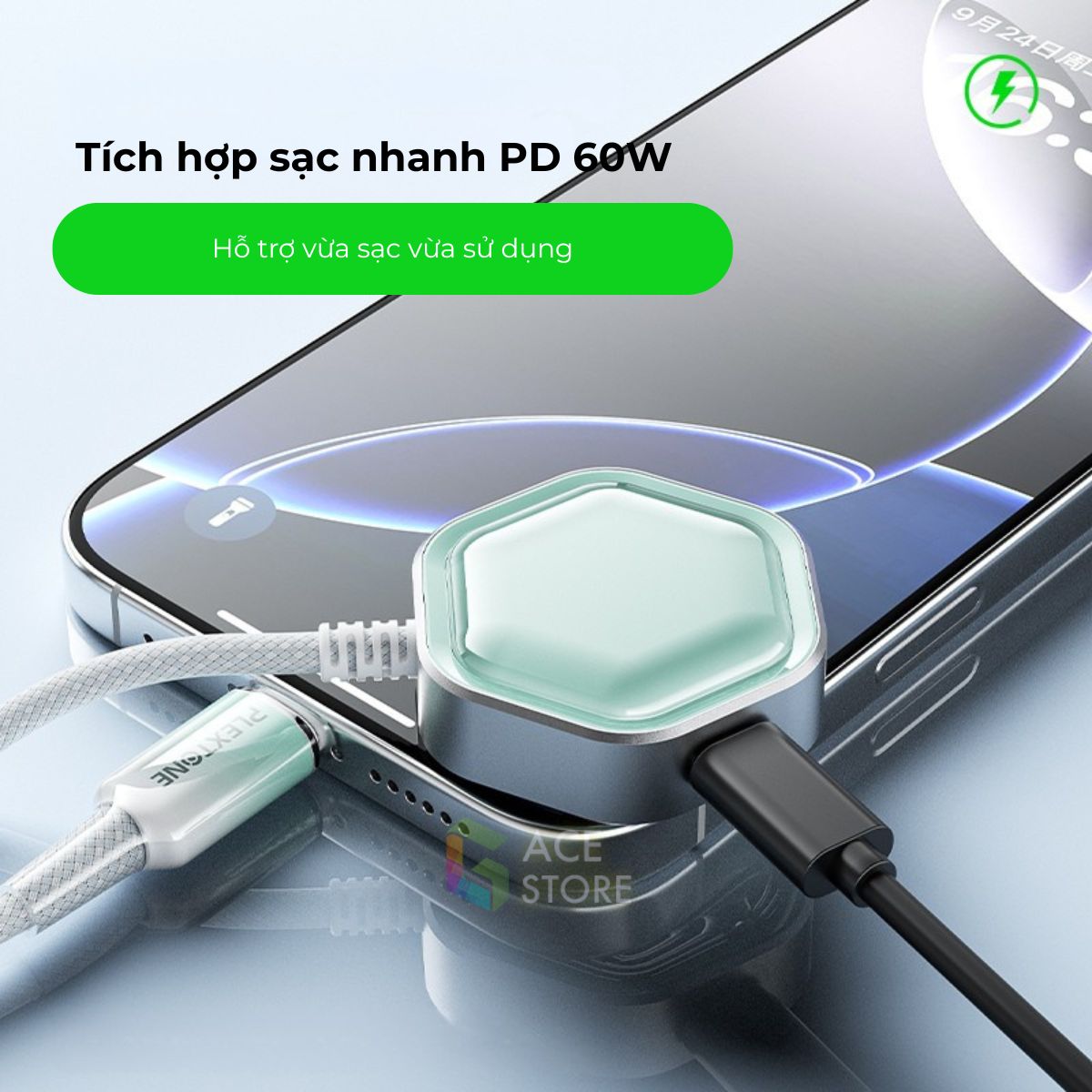 Plextone GS1 Pro – Jack chuyển Type-C sang 3.5mm kiêm sạc nhanh 60W