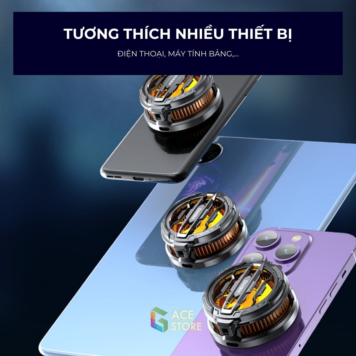 MEMO CX07 | Quạt tản nhiệt điện thoại làm lạnh âm độ LED RGB dành cho điện thoại và máy tính bảng ( TẶNG NGÀM KẸP)