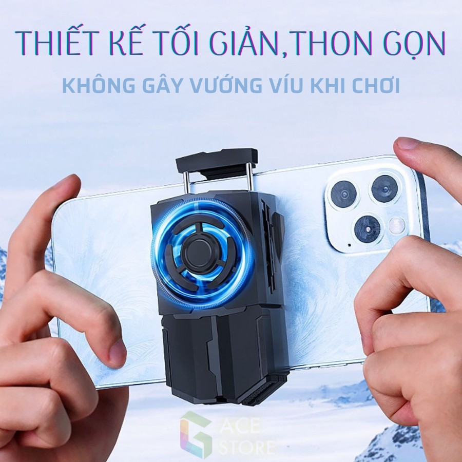 MEMO DLA5 | Quạt tản nhiệt sò lạnh dùng pin 1200mAh nhỏ gọn làm mát nhanh chống ồn LED gaming