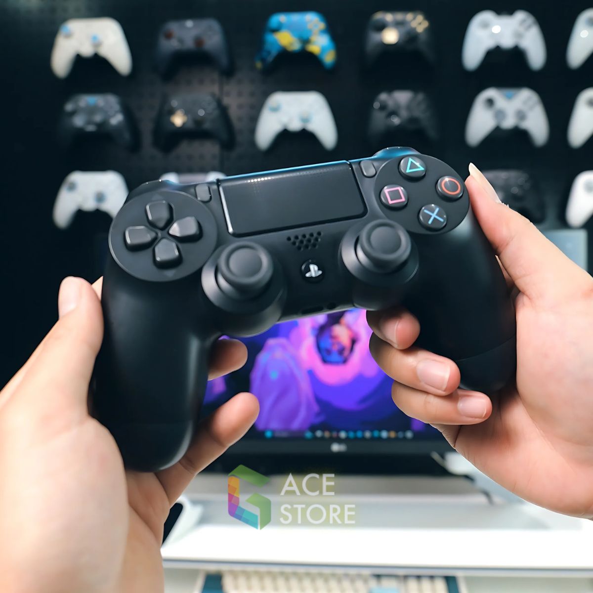 Tay Cầm Sony DualShock 4 PS4 Cũ 2nd + Kèm Cáp USB Chơi Game Tối Ưu Cho PC / FO4 / FIFA