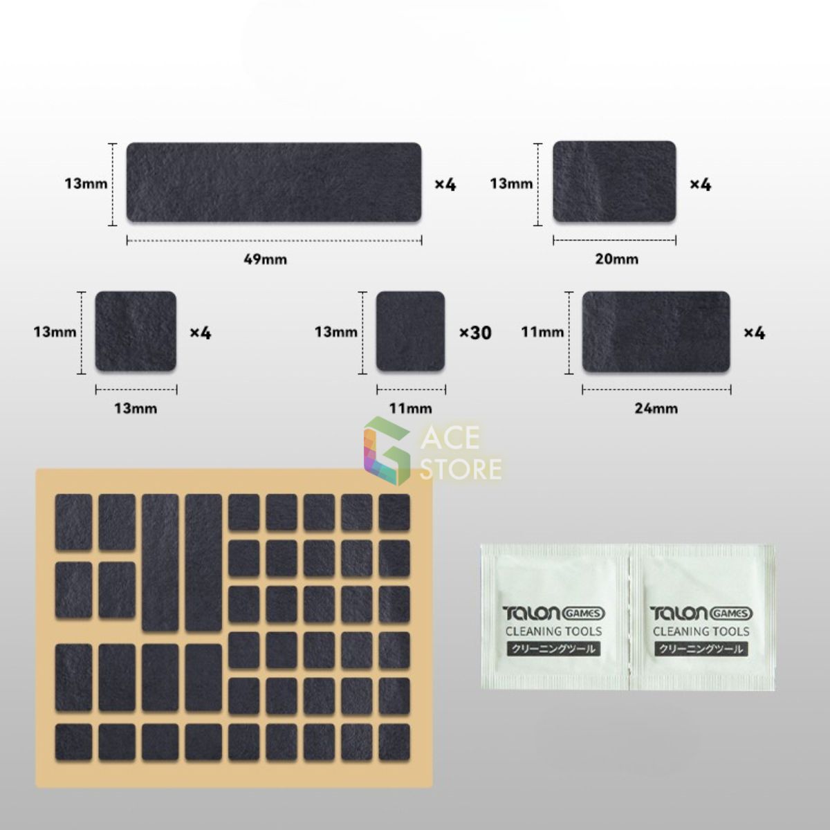 Bộ miếng dán grip tape bàn phím TalonGames - Gace Store Phân Phối Chính Hãng