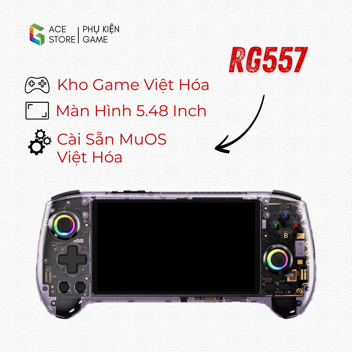 Anbernic RG557 – Máy Chơi Game Cầm Tay Android Màn Hình AMOLED 5.5 inch