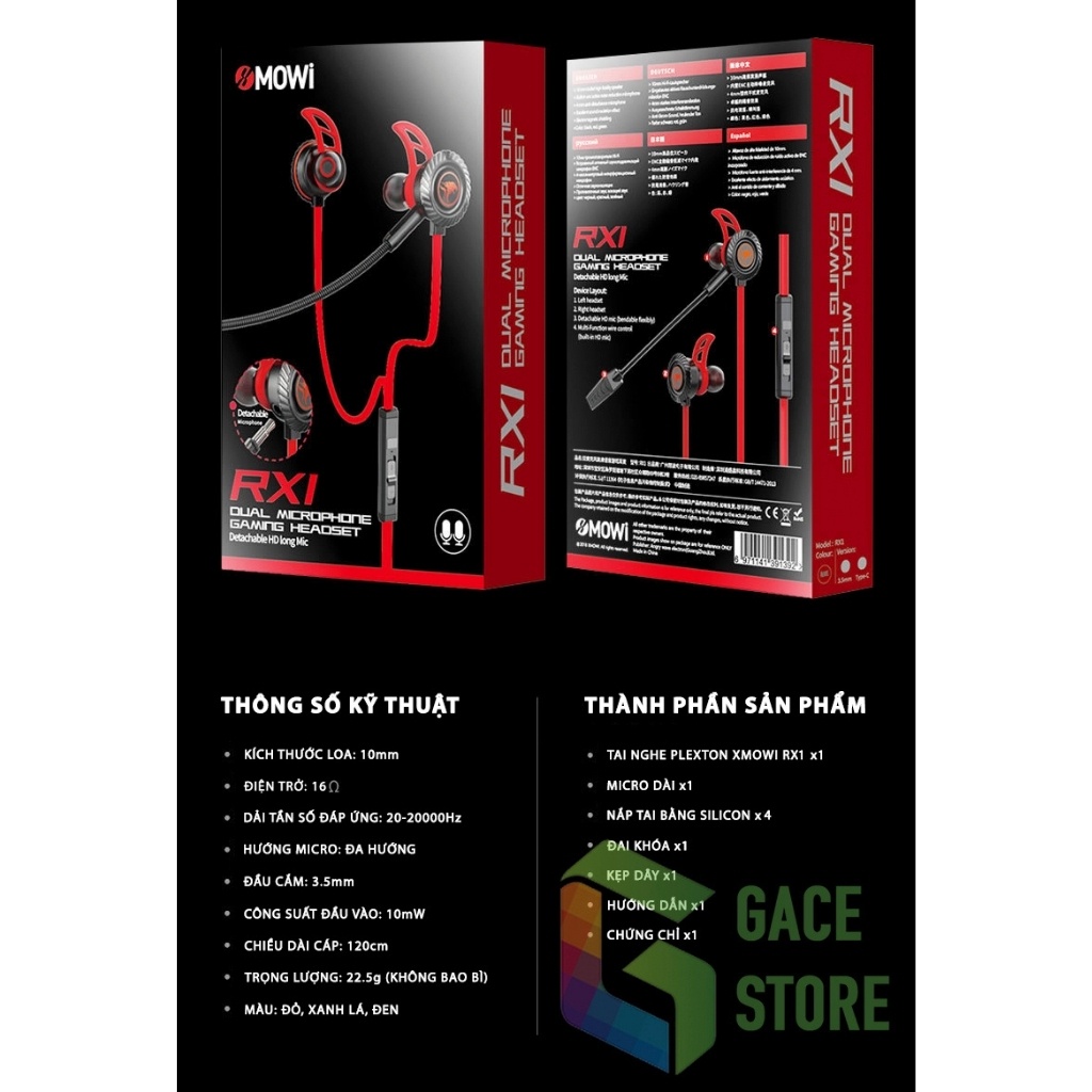 Plextone RX1 | Tai Nghe Chơi Game Với Dual Mic, Jack 3.5mm, Sử Dụng Điện Thoại, Laptop, PC