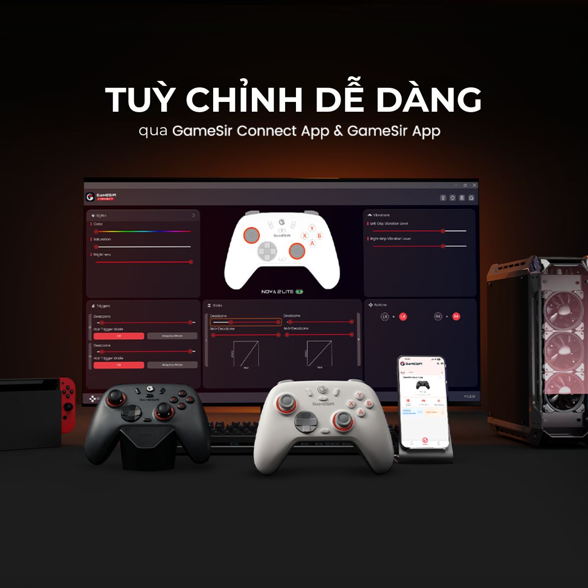 Tay cầm GameSir Nova Lite 2 hỗ trợ đa nền tảng dành cho PC/Steam/NS/Mobile