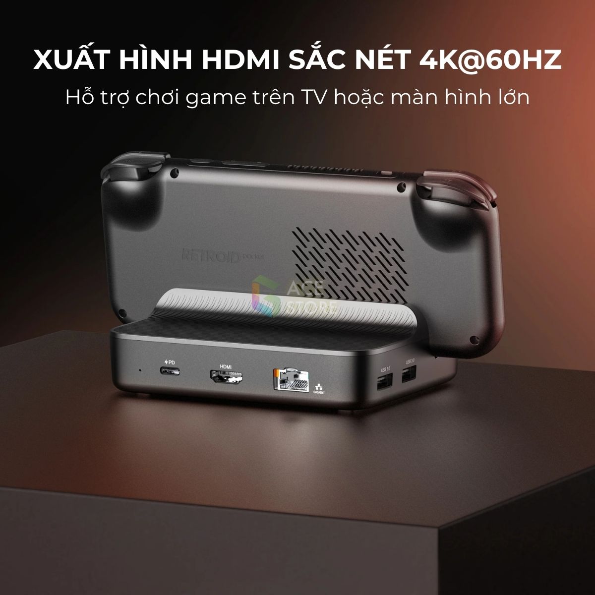 Retroid Dock Chính Hãng – Dock 7‑in‑1 USB‑C Hỗ Trợ Xuất HDMI & Mạng Có Dây 1Gbps