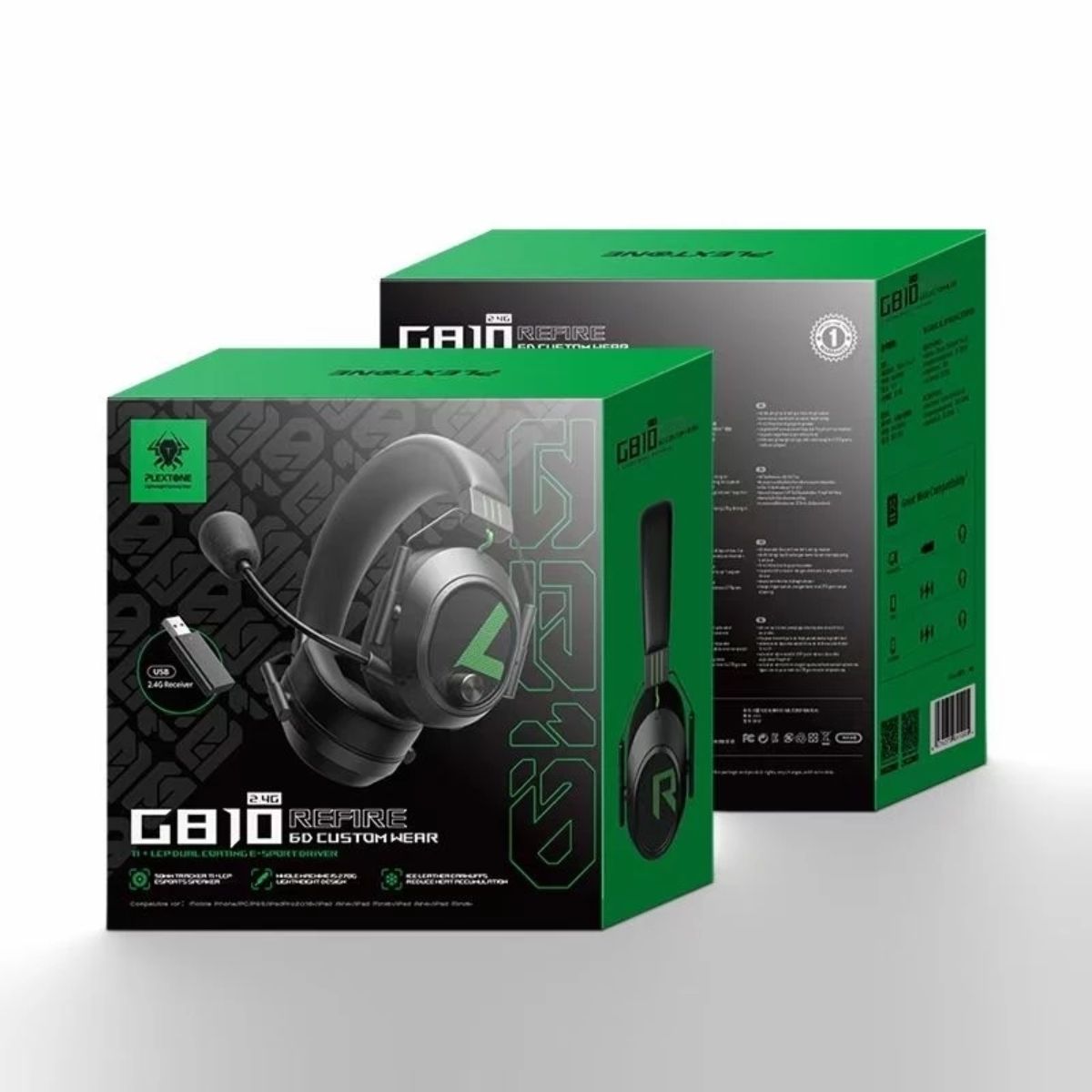 Tai nghe chơi game không dây Plextone G810 LED Light E-Sport Gaming, có mic tháo rời