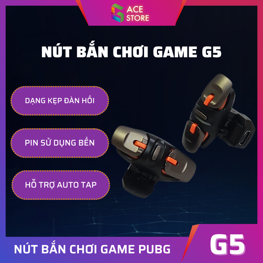 G5 | Nút bắn chơi game AUTO TAP dành cho Pubg Mobile / Freefire / Call Of Duty | Gace Store