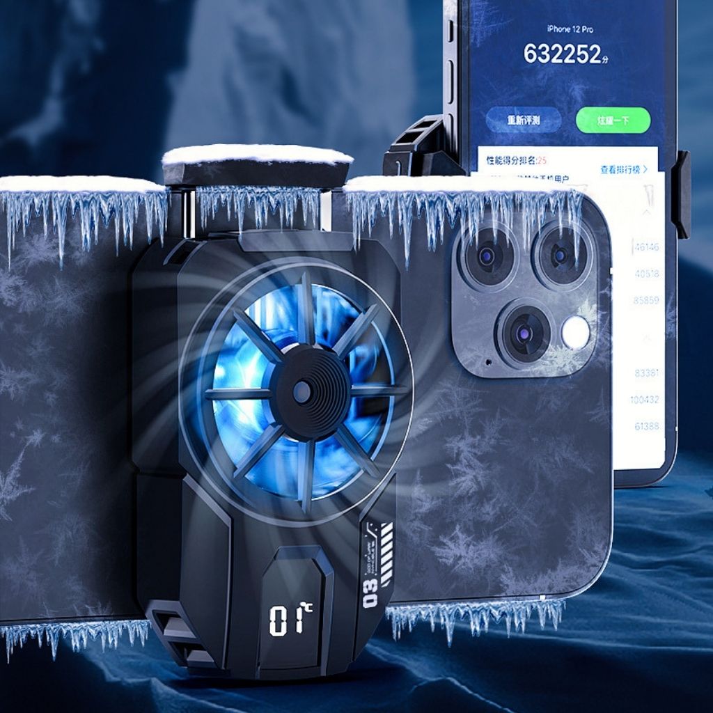 Memo DLA3 | Quạt tản nhiệt sò lạnh có LED hiển thị nhiệt độ, đèn RGB (Tặng kèm bao tay chơi game)