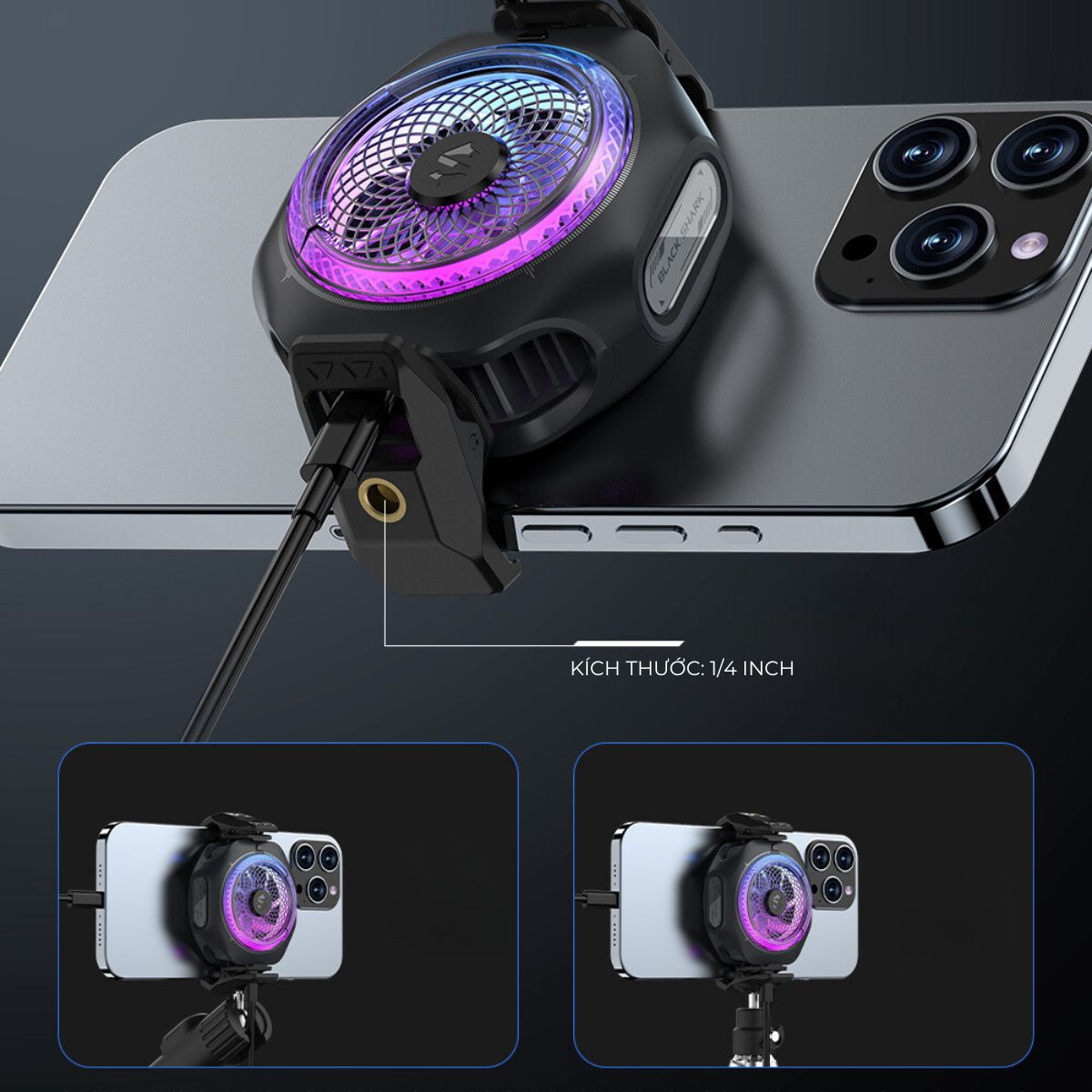 Black Shark Magnetic Cooler 4 Pro - Quạt Tản Nhiệt Từ Tính Tối Ưu Cho Điện Thoại Chơi Game | Công suất 27W | Led RGB Gaming
