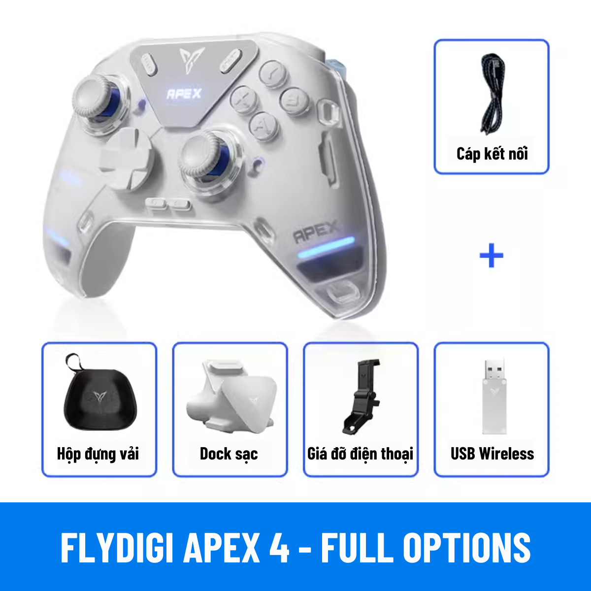 [Sẵn Hàng] Flydigi Apex 4 | Tay cầm Bluetooth Wireless chơi game Liên quân, COD, PUBG cho IOS, Android và PC, TV