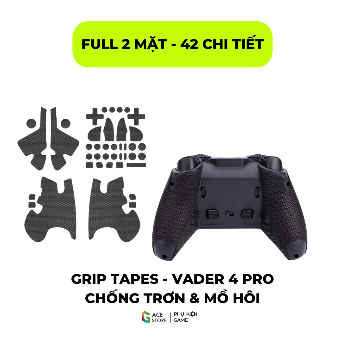 Miếng Dán Grip Tape 3M Chống Trượt Cho Tay cầm Flydigi Vader 4 Pro / Vader 3 Pro Full Bộ Đủ Nút