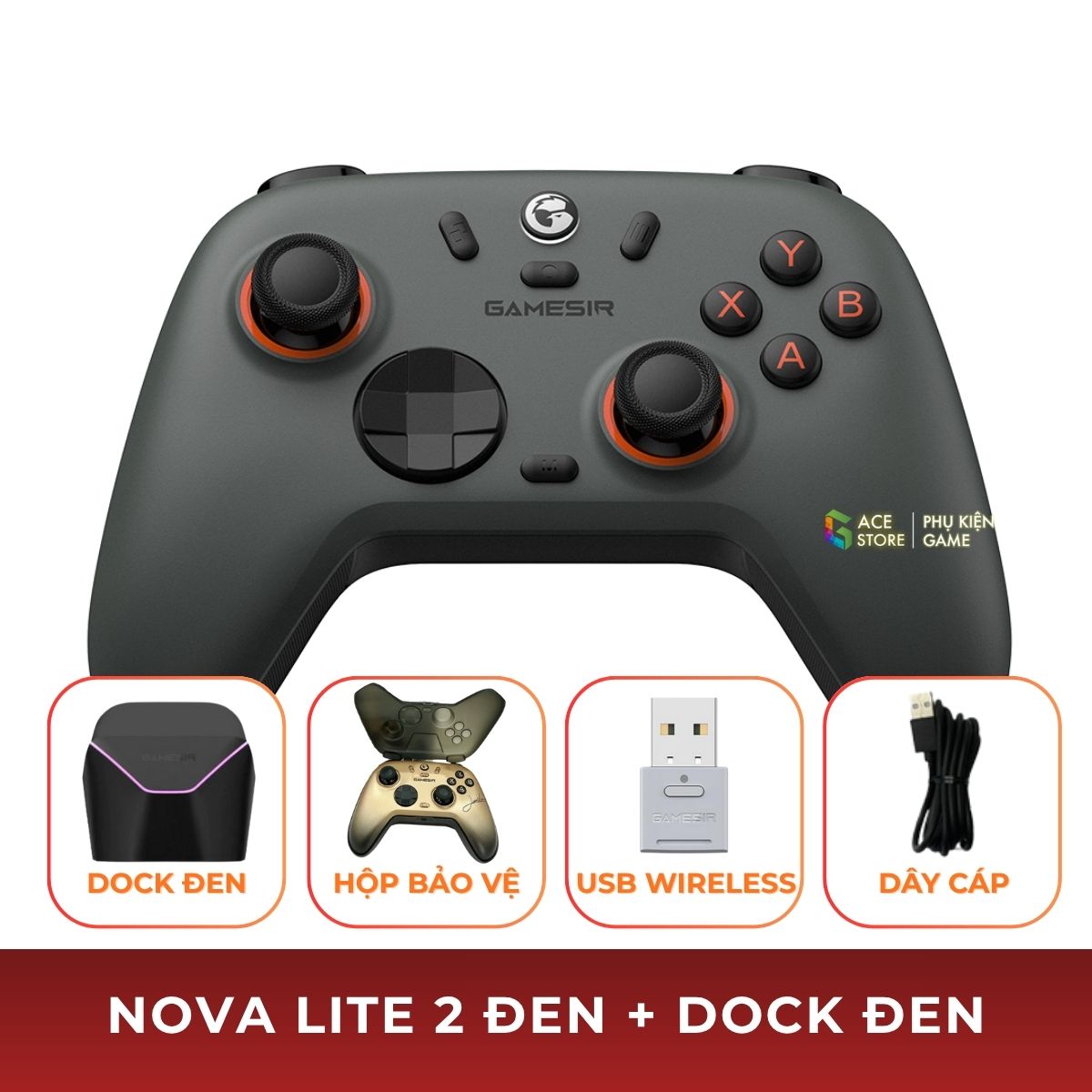 Tay cầm GameSir Nova Lite 2 hỗ trợ đa nền tảng dành cho PC/Steam/NS/Mobile
