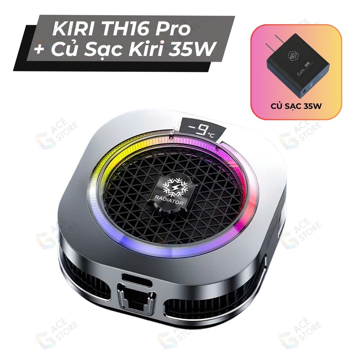 [Siêu Sale] Quạt tản nhiệt điện thoại sò lạnh TH16 Pro - Tản nhiệt từ tính tích hợp AI, Led RGB Không tụt FPS khi gaming