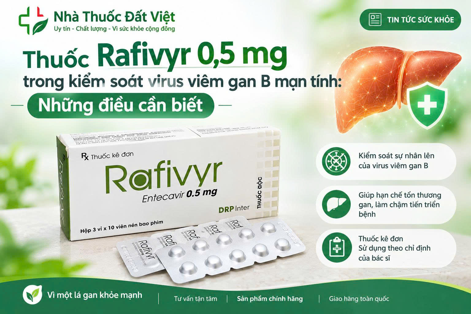Thuốc Rafivyr 0.5 mg trong kiểm soát virus viêm gan B mạn tính: Những điều cần biết