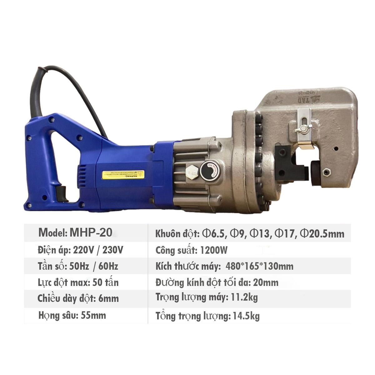 Máy đột lỗ thủy lực chạy điện MHP-20