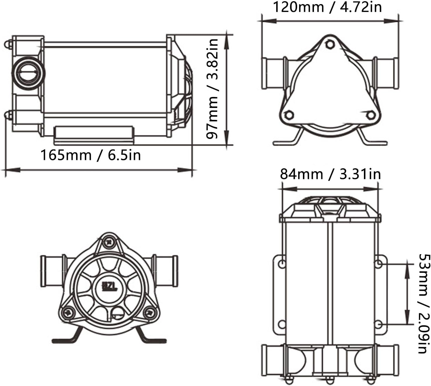 Bơm bơm nước đáy tầu thuyền DYB-30, điện 12V/24V/220V công suất 200W tôi đa 40 lít/1phút