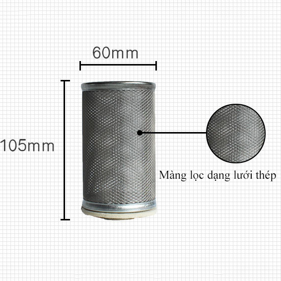 cốc lọc dầu diesel màng thép có thể tái sử dụng. zen 32mm