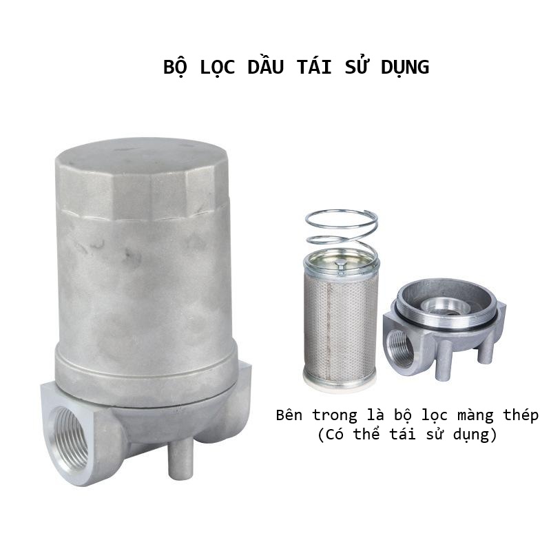 cốc lọc dầu diesel màng thép có thể tái sử dụng. zen 32mm