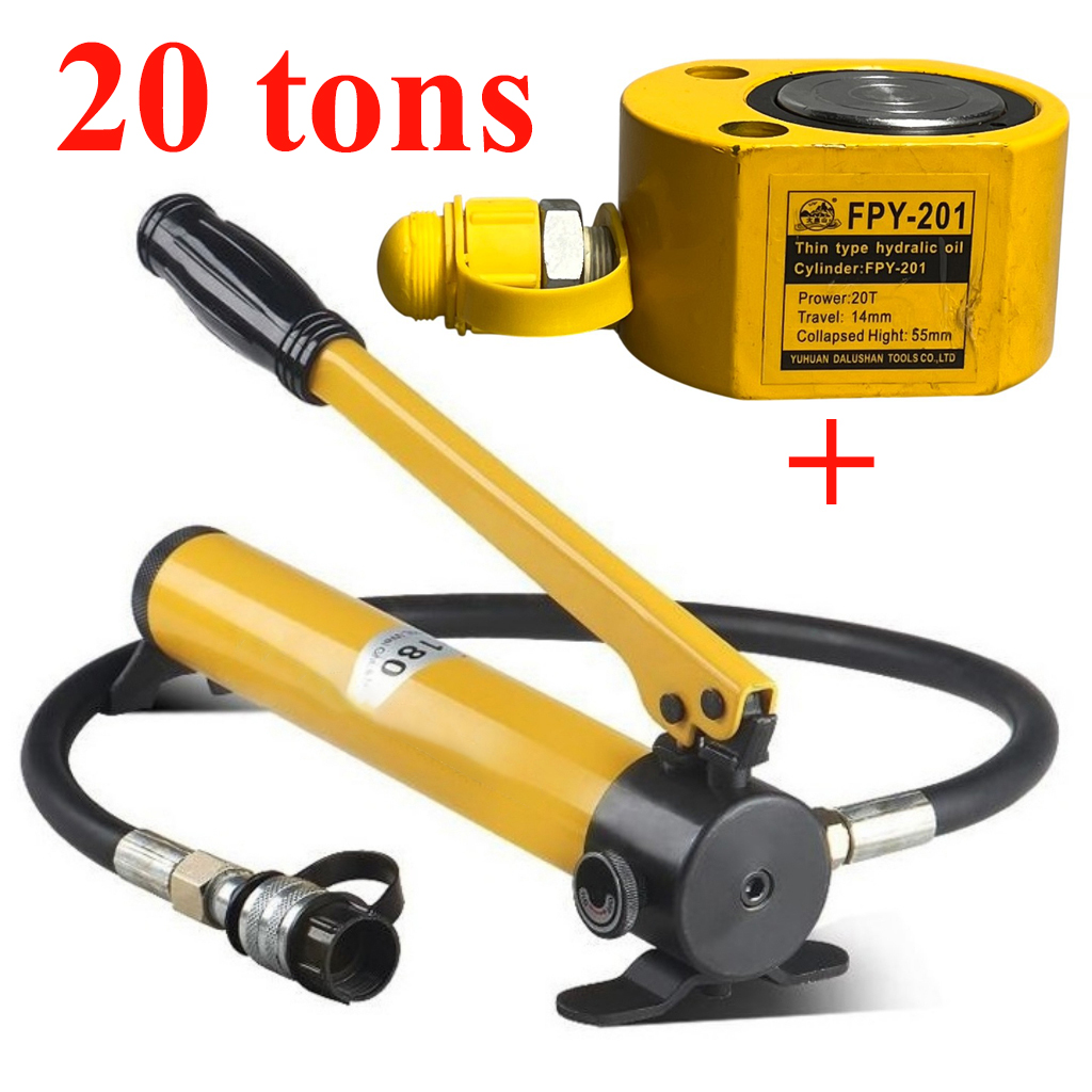 [cao 55mm] kích thủy lực thân mỏng FPY-201 kem bơm cp-180