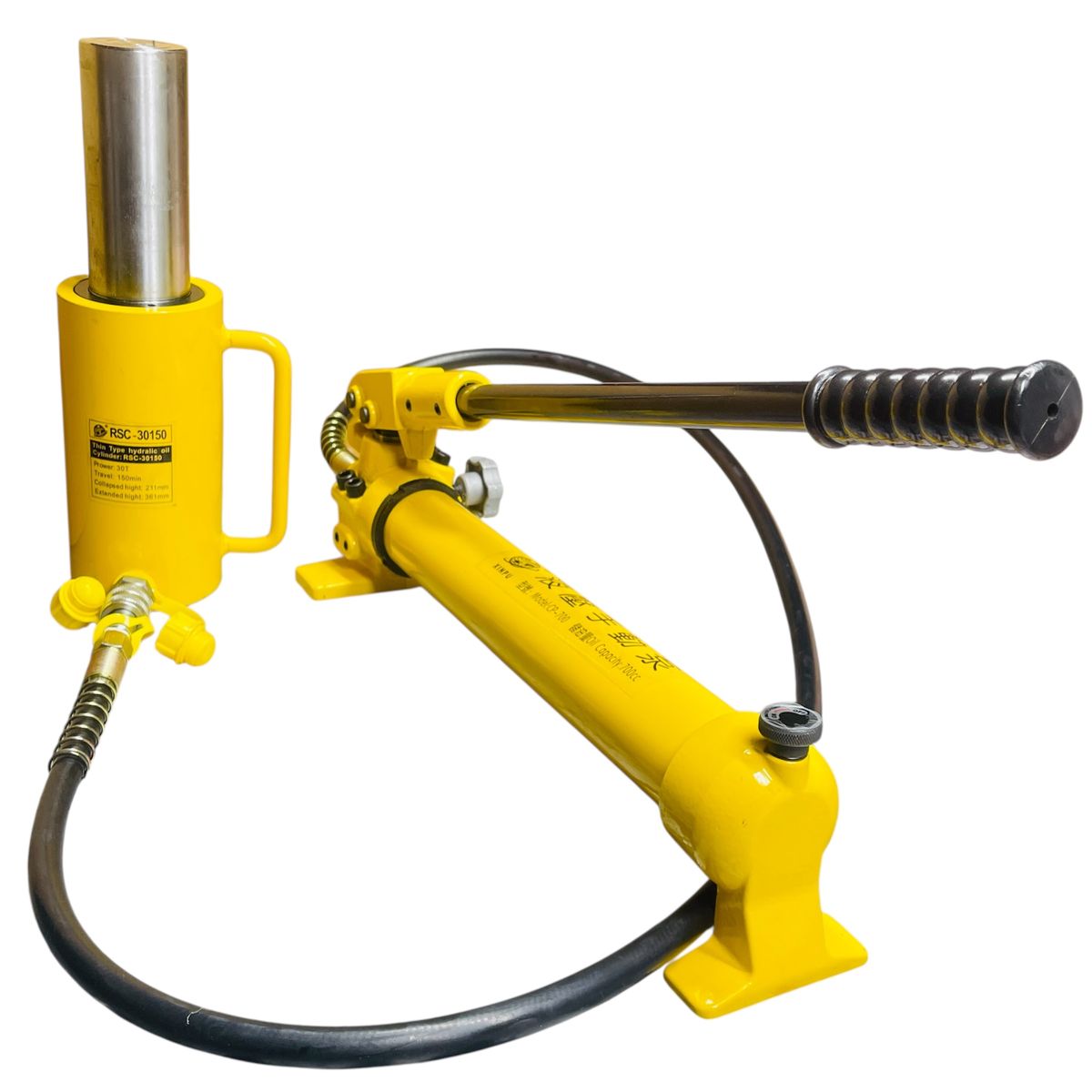 Bộ kích thủy lực 30 tấn hành trình 150mm FCY-30150 kèm + Bơm tay thủy lực CP-700