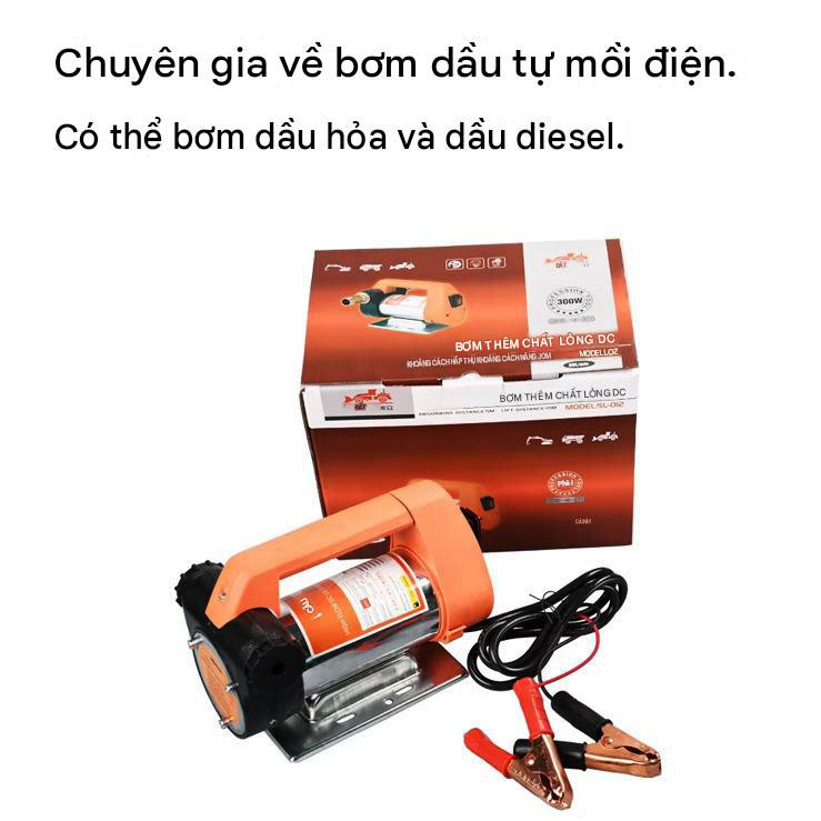 Máy bơm dầu SL-012-24V + 6m ống nhựa lõi thép phi 25mm + cò bơm tự ngắt