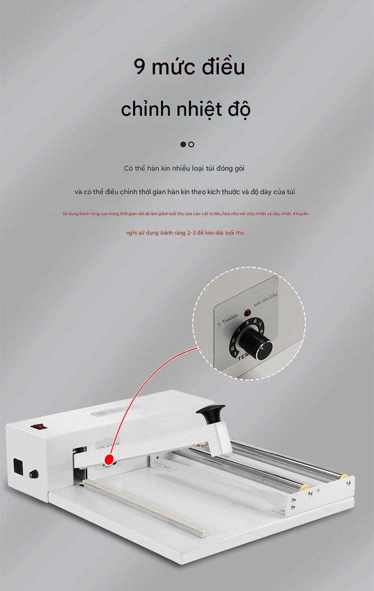 Máy Hàn Miệng Túi & Cắt Màng Co Công Nghiệp SKA600 – Kích Thước Lớn, Công Suất 800W