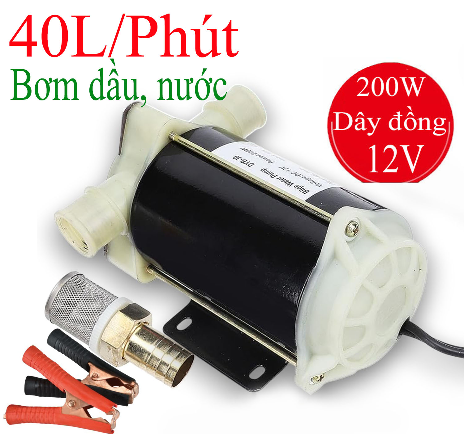Bơm bơm nước đáy tầu thuyền DYB-30, điện 12V/24V/220V công suất 200W tôi đa 40 lít/1phút
