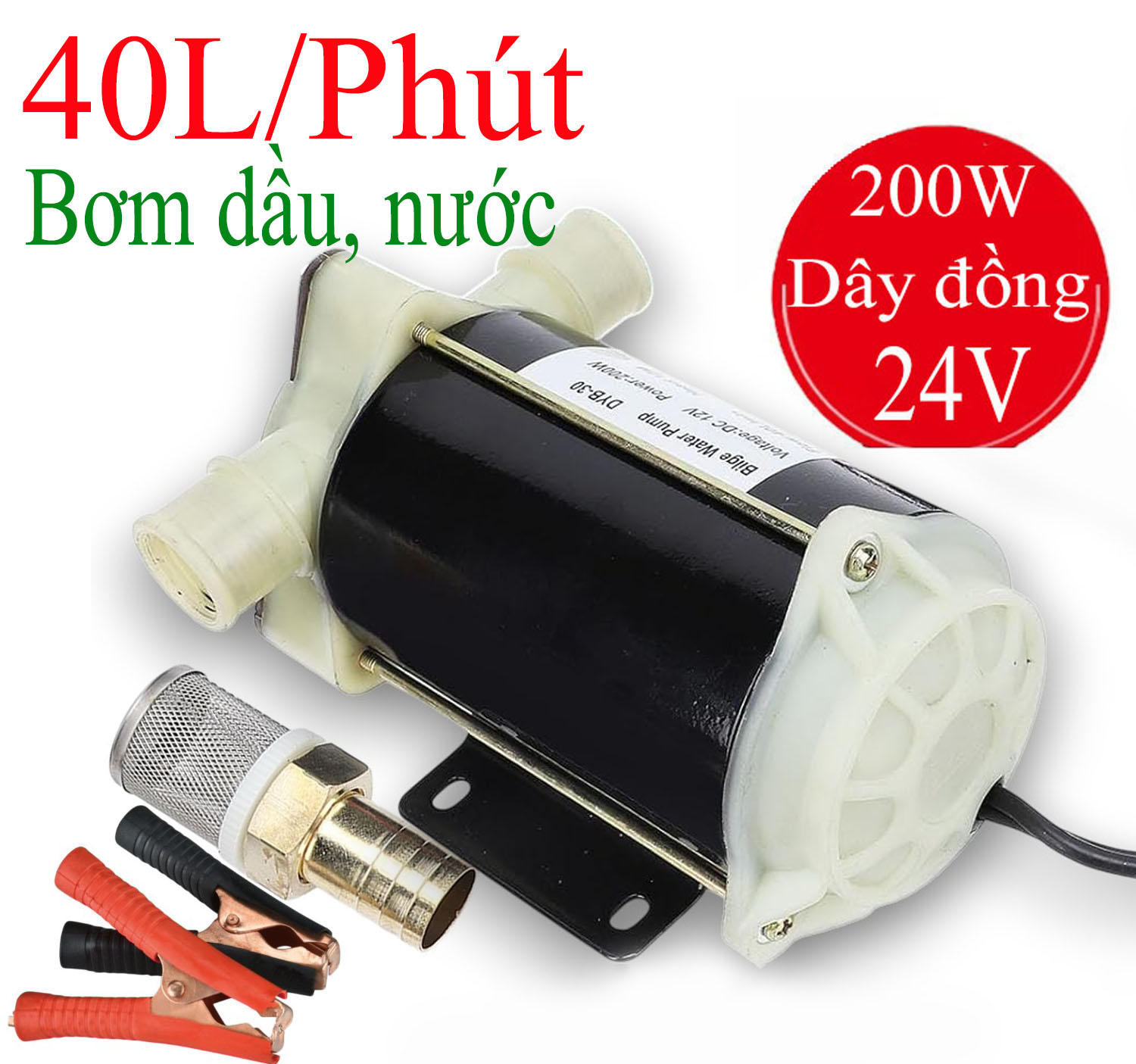 Bơm bơm nước đáy tầu thuyền DYB-30, điện 12V/24V/220V công suất 200W tôi đa 40 lít/1phút