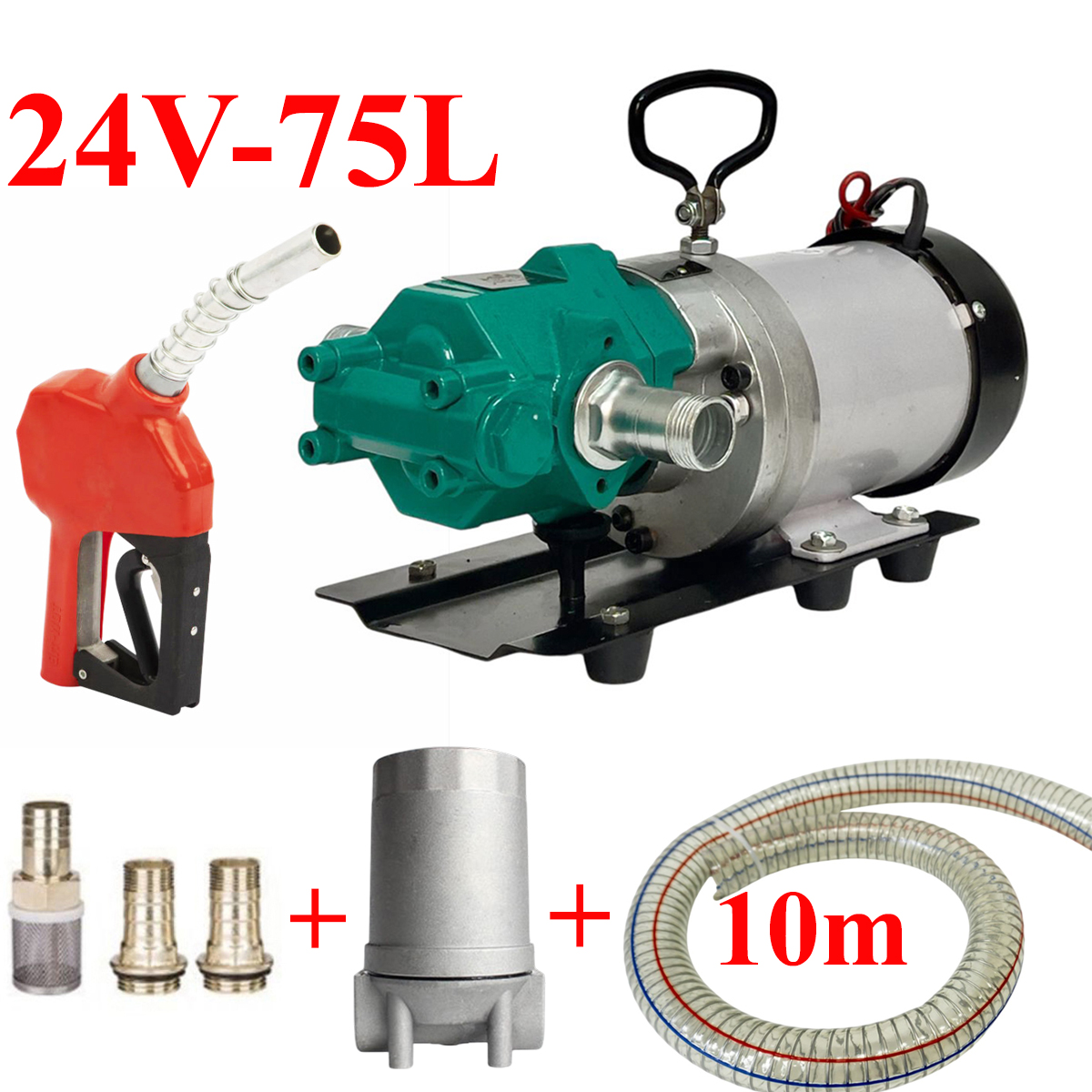 Máy bơm dầu bánh răng 24V WCB-75L + Lọc + kèm 10m ống + cò bơm tự động