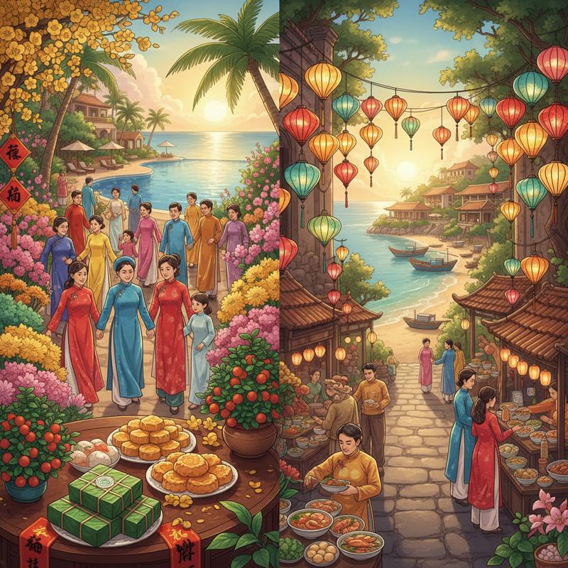 Tết Miền Nam và Miền Trung: Nghỉ Dưỡng & Khám Phá Ẩm Thực Đậm Đà