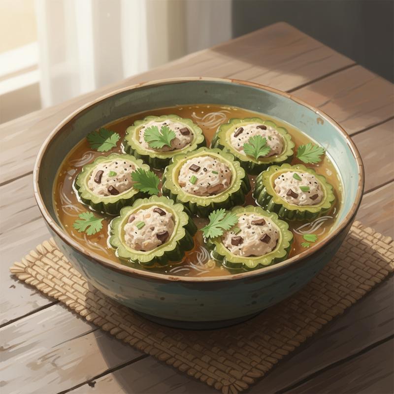 Bí Quyết Nấu Canh Khổ Qua Chay: Nhồi Nhân Nấm Đậu Hũ Không Bị Bở