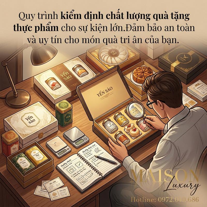 Quy trình kiểm định chất lượng quà tặng thực phẩm cho sự kiện lớn