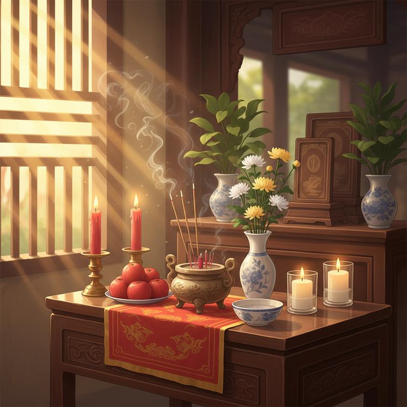 Cách Đặt Hương và Nến Trên Bàn Thờ Hợp Phong Thủy