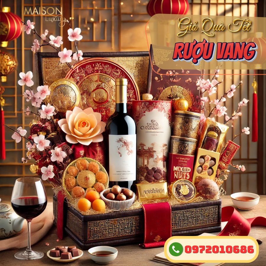 Giỏ Quà Tết Rượu Vang Cao Cấp: Sang trọng và ý nghĩa