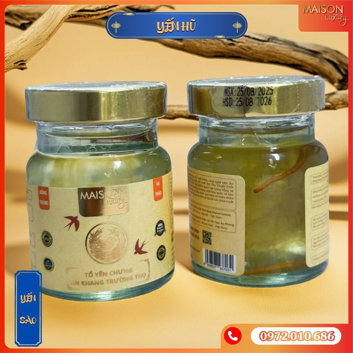 Tổ Yến Sào Cho Bà Bầu Chưng Đông Trùng Hạ Thảo 70ml - Maison Luxury