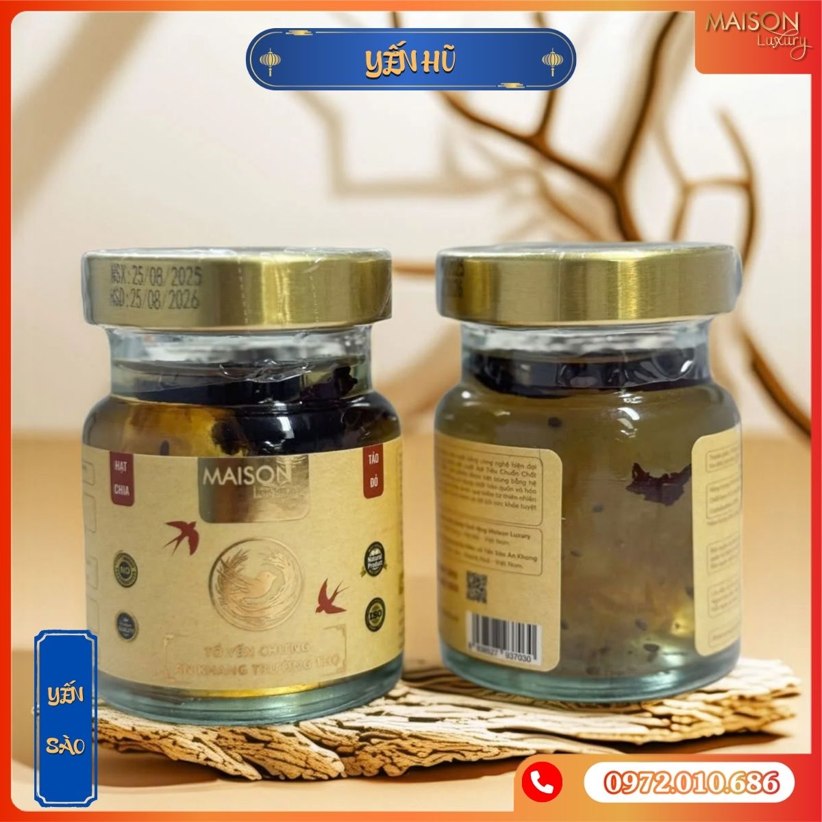 Tổ Yến Sào Cao Cấp Chưng Hạt Chia Táo Đỏ 70ml - Maison Luxury