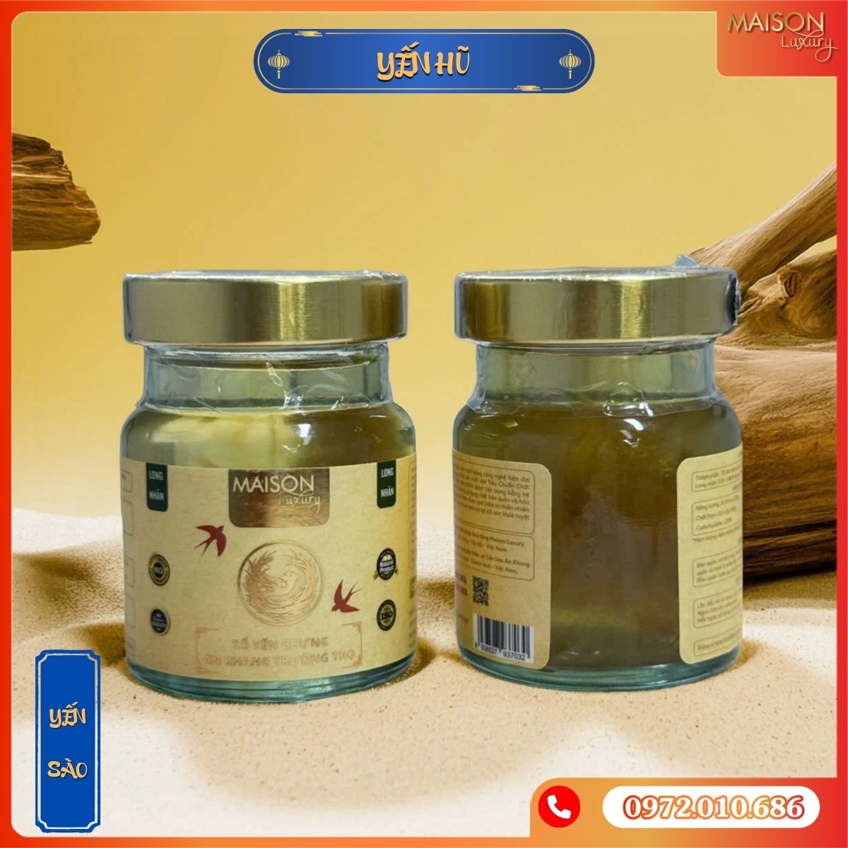 Tổ Yến Sào Cho Người Bệnh Chưng Long Nhãn 70ml - Maison Luxury