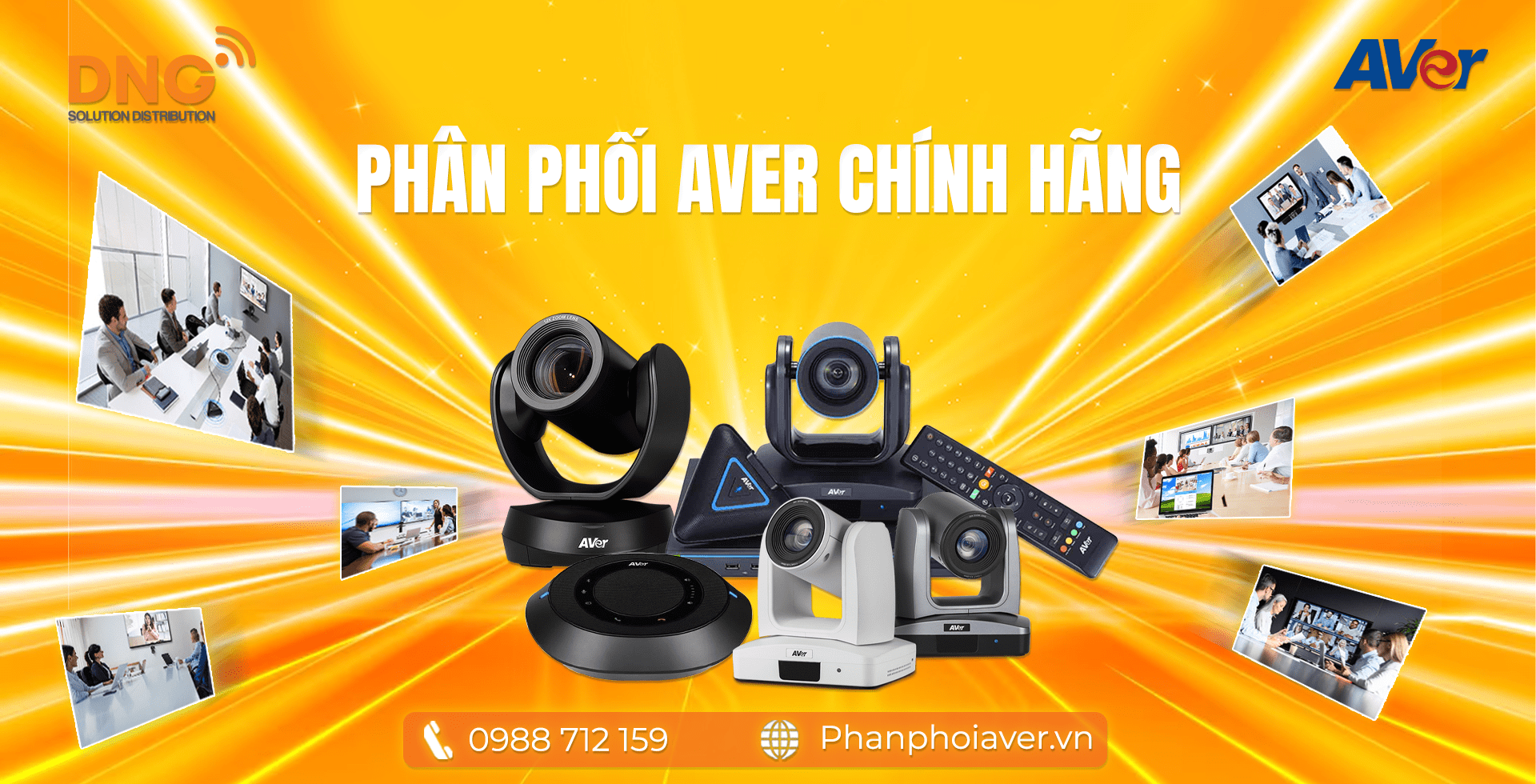 DNG - Đối tác phân phối chiến lược thiết bị hội nghị truyền hình Aver chính Hãng