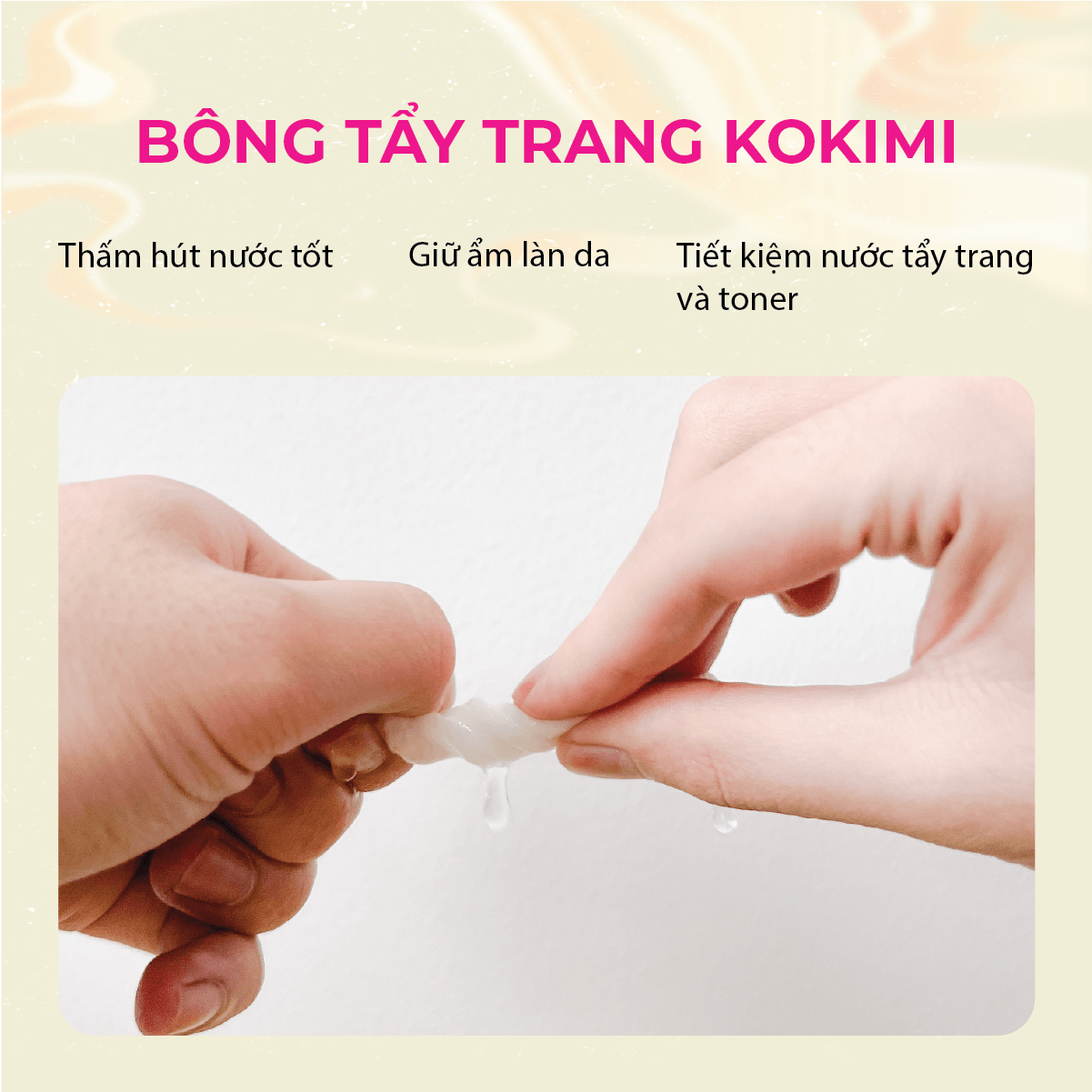 Bông tẩy trang Kokimi túi 155 miếng tròn