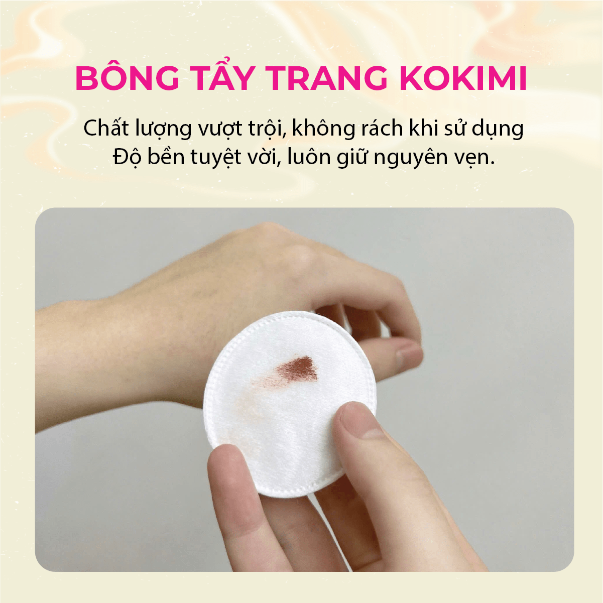 Bông tẩy trang Kokimi túi 155 miếng tròn