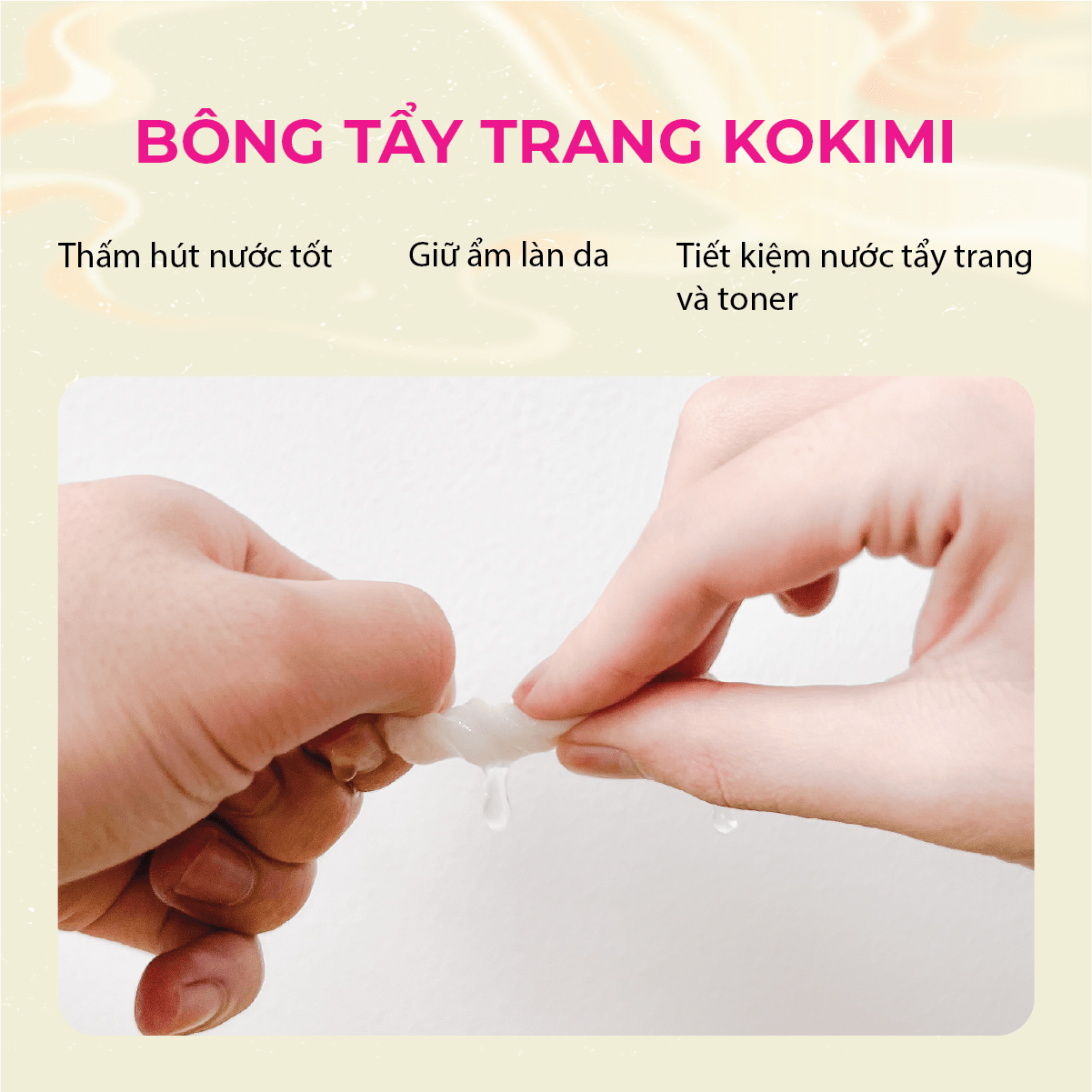 Bông tẩy trang Kokimi túi 155 miếng tròn
