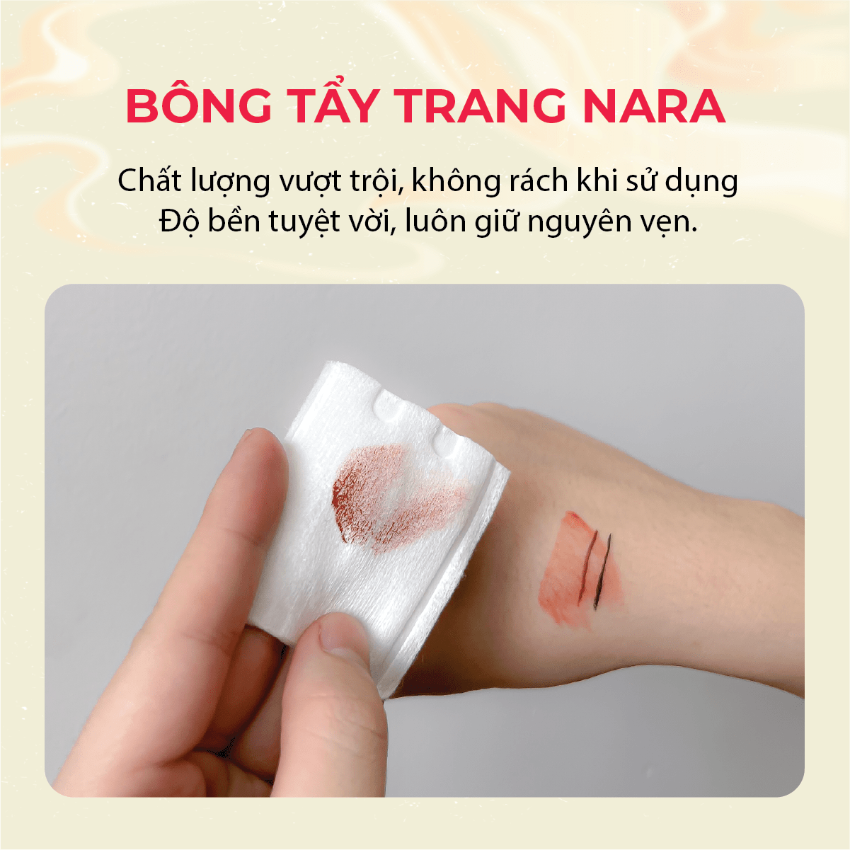 Bông Tẩy Trang Cotton Pads NARA 3 Lớp 160 Miếng