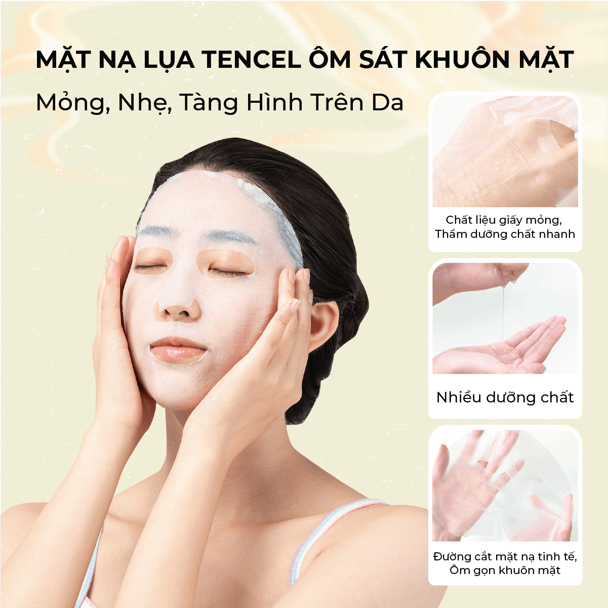 Mặt Nạ Lụa Giảm Mụn Mờ Thâm Dịu Da NARA Khổ Qua Cúc La Mã