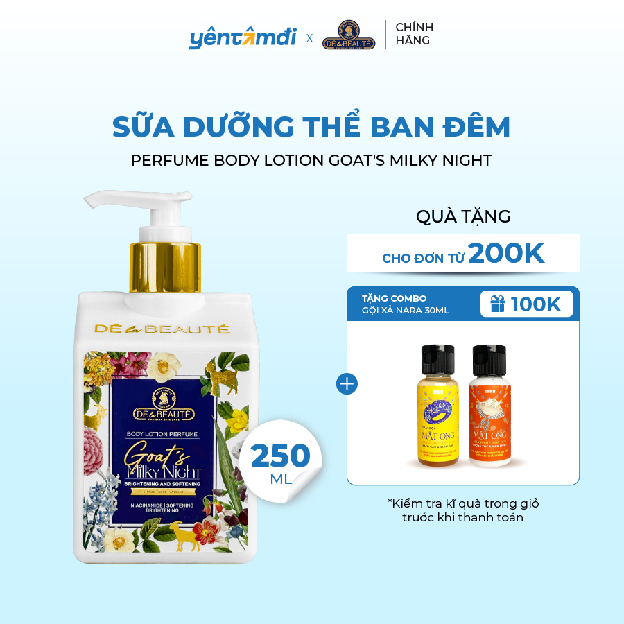 Sữa Dưỡng Thể Tone Up Nâng Tông Ban Ngày Dê la Beauté Hương Nước Hoa Sáng Trắng Dưỡng Ẩm Đa Tầng 250ML