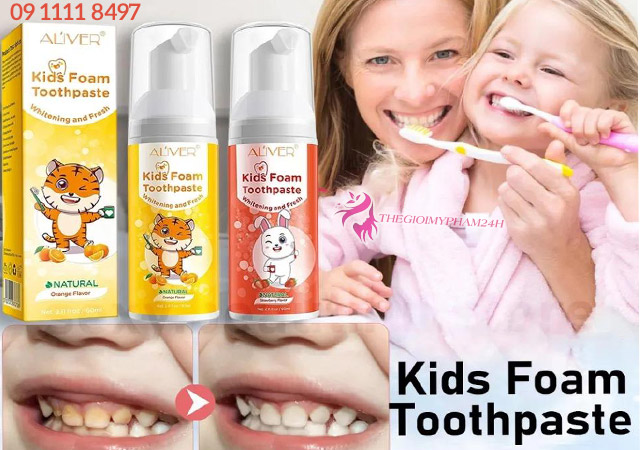 công dụng aliver kid foam toothpaste