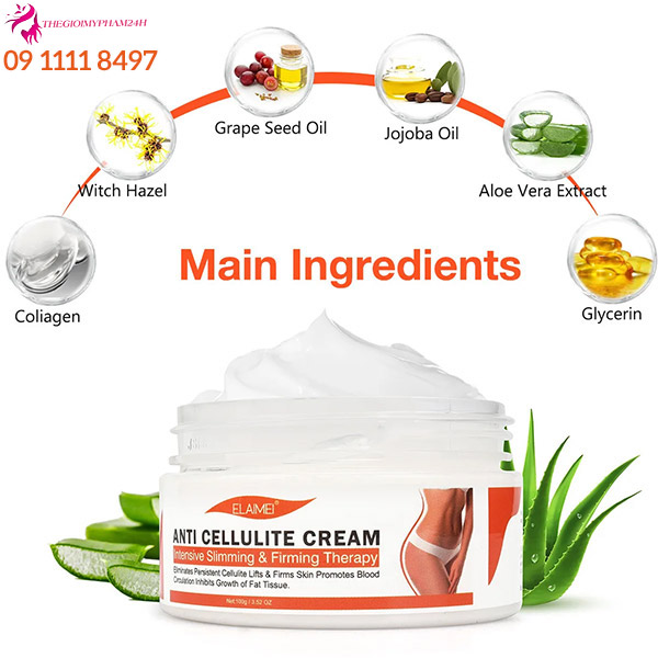 thành phần elaimei anti cellulite cream