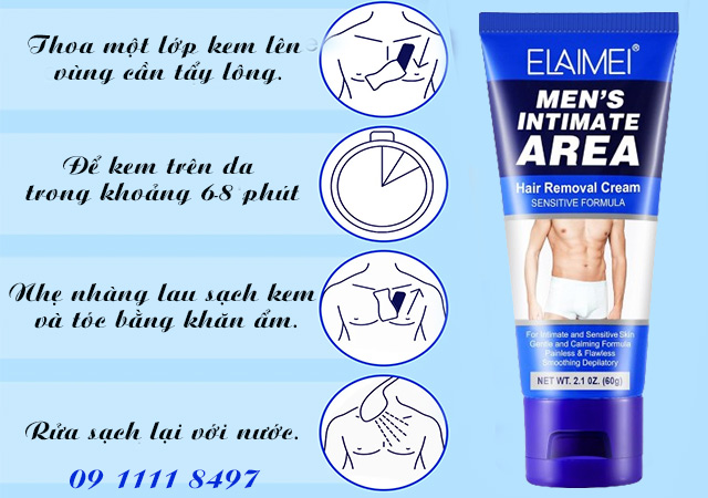cách dùng elaimei hair removal cream for mens intimate area